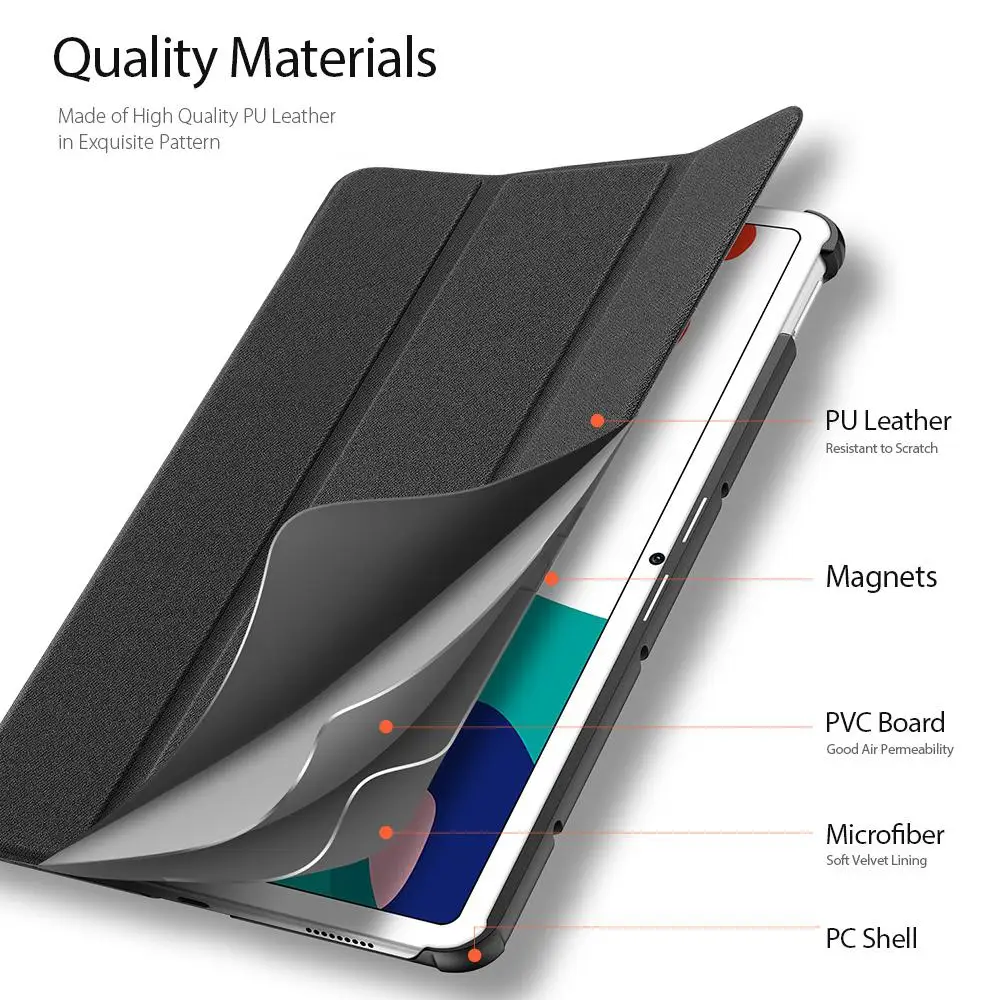 

For HUAWEI MatePad 10.4 Fall Resistant Leather Protective Case Smart Stay Cover