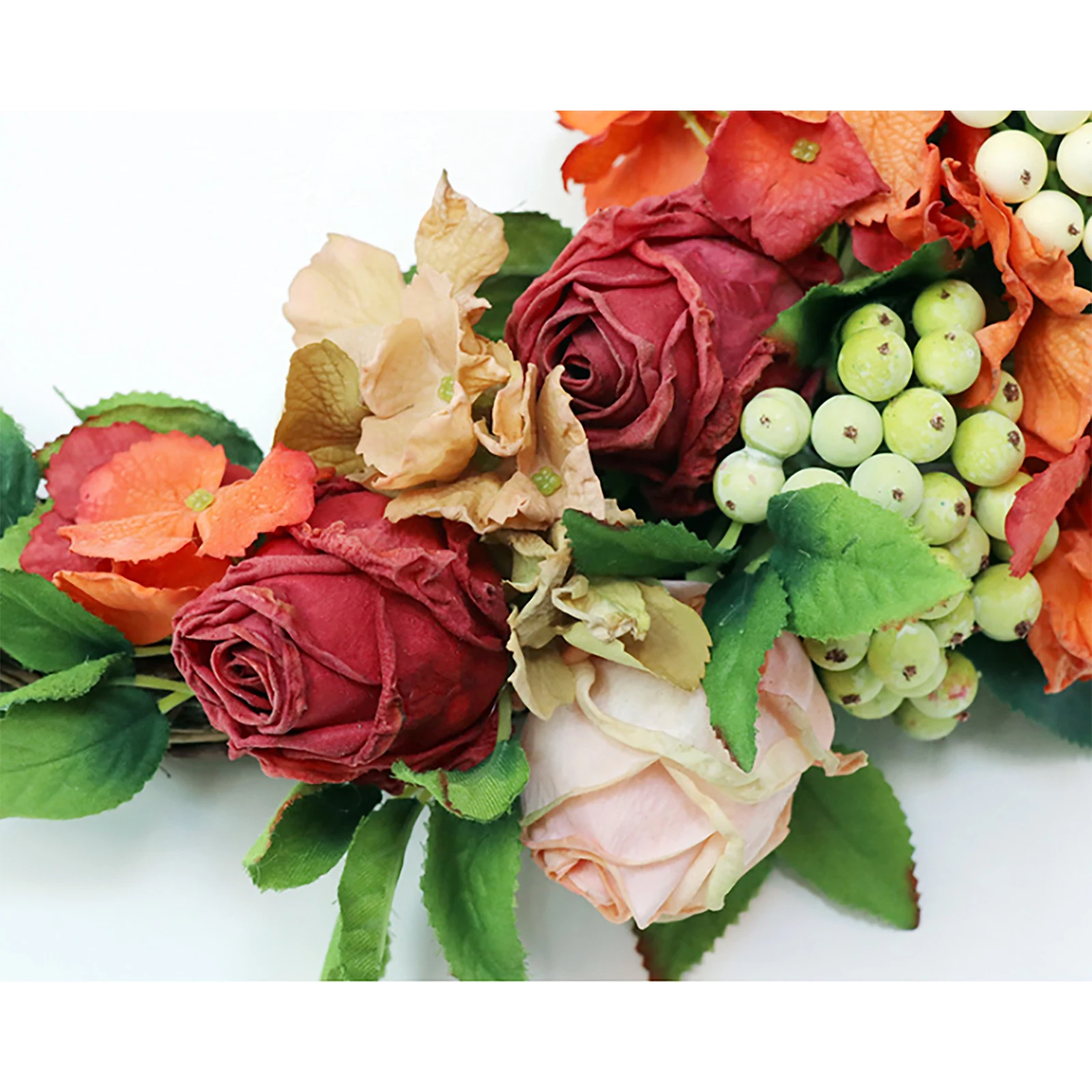 

Simulation Leaves Fake Flower Spring Wreath Handmade Diy Fake Flowers 40cm For Wedding Decoration Hello Shape Hydrangea