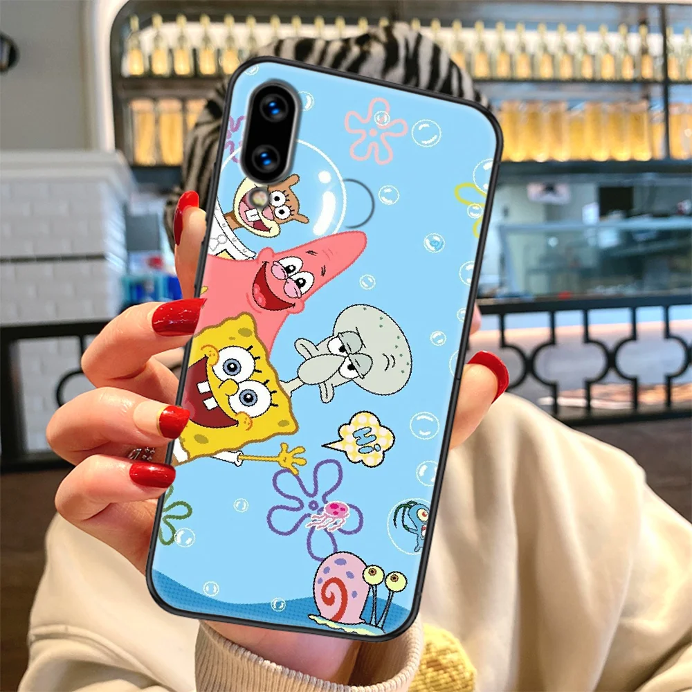 

Bob Cartoon Sponges Phone case For Huawei Honor 6 7 8 9 10 10i 20 A C X Lite Pro Play black art shell 3D prime painting Etui