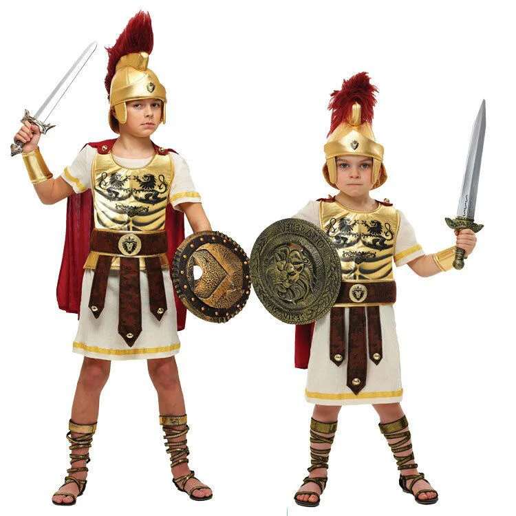 

Halloween Pasen Party Kids Kinderen Oude Romeinse Griekenland Griekse Warrior Soldaat Gladiator Kostuum Kostuums Voor Jongen