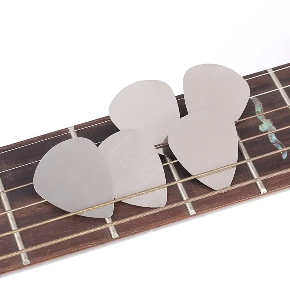 

10PCS Metal Guitar Pick 0.3mm Thin Durable Silver Color Professional Bass Ukulele Guitar Picks