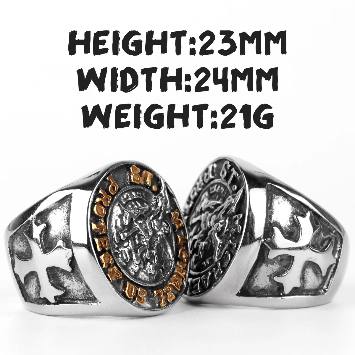 316L нержавеющая сталь St-Michael мужские кольца хороший талисман религиозная личность байкерское кольцо для мужчин мальчик модное ювелирное изделие подарок
