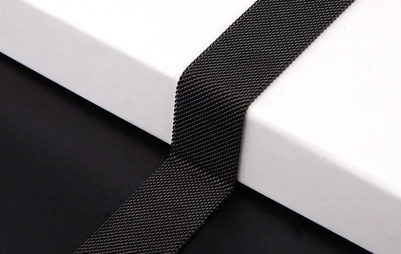 Black Миланская петля для apple watch band 4 3 2 1 для iwatch 38 мм 40 мм 42 мм 44 мм Магнитная застежка Браслет ремешок - Цвет ремешка: Black