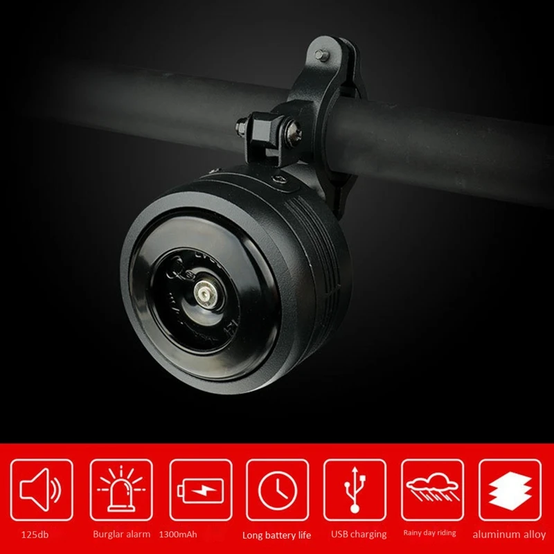 

USB Rechargeable Waterproof Electronic Bicycle Horn Loud Volume Cycling Handlebar Electric Bike Ring Mini Alarm Bells