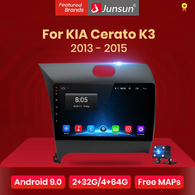 Junsun V1 2G+ 32G Android 9,0 DSP для Kia Cerato K3 2013 автомобильный Радио Мультимедиа Видео плеер навигация gps RDS 2 din dvd