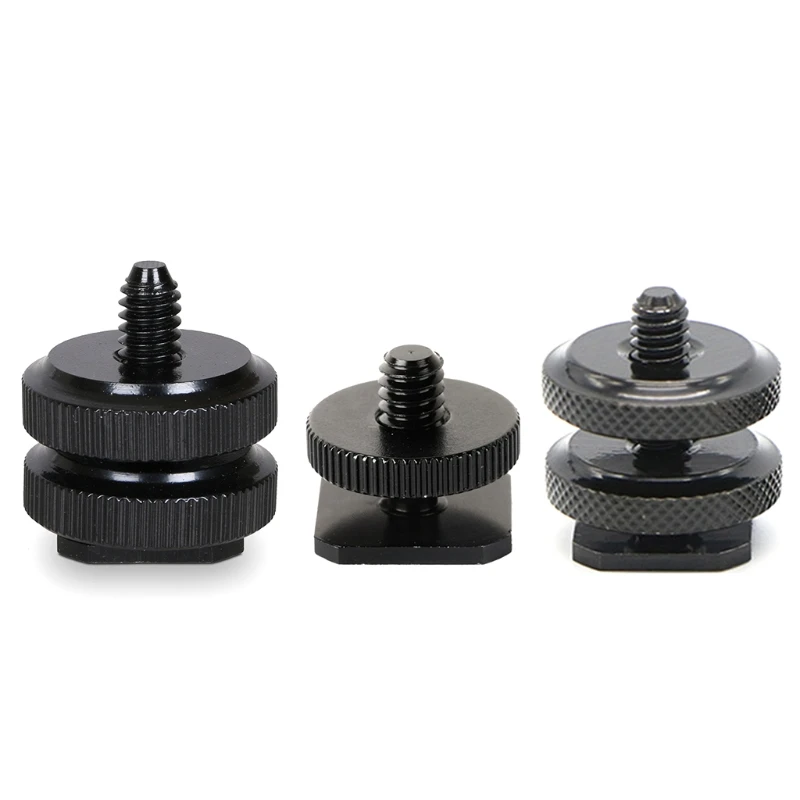 

1/4" Single/Double Layer 3/8" Double Layer Metal Flash Hot Shoe Holder Adapter