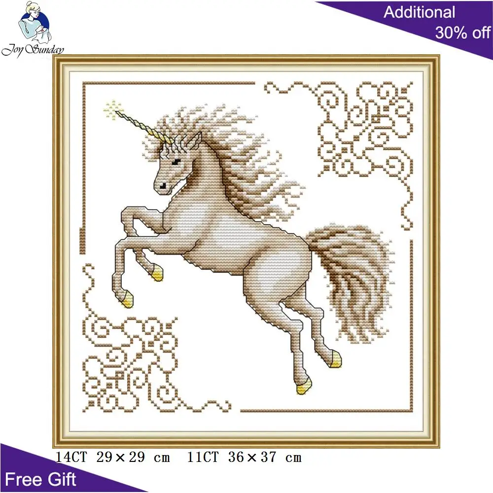 Joy Sunday Единорог DA367 14CT 11CT штампованные и счетные украшения для дома рукоделие