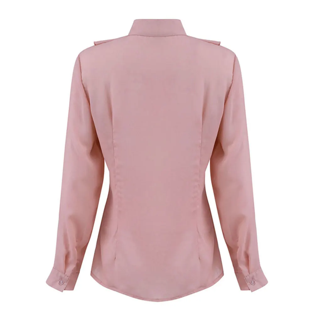 Pickyourlook женские блузки и рубашки с оборками водолазка длинным рукавом пуговицами