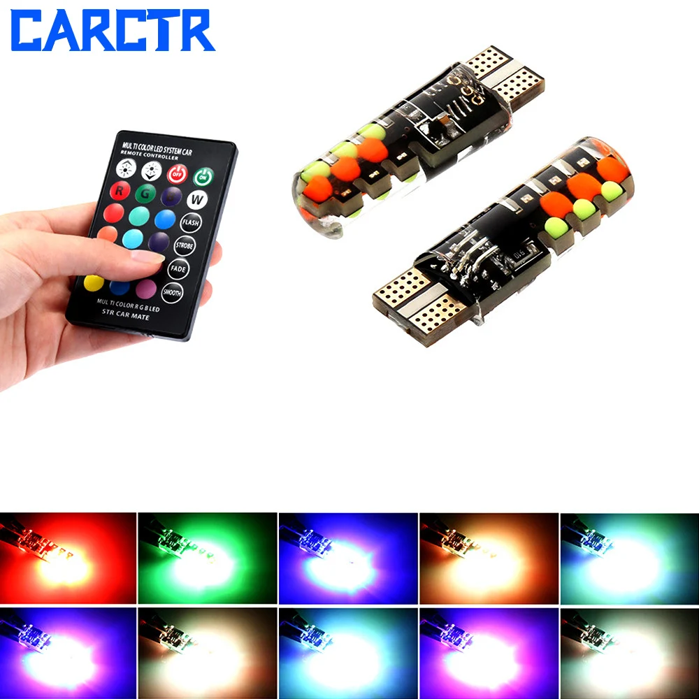 CARCTR новые габаритные огни T10 подсветка номерного знака RGB COB дистанционное