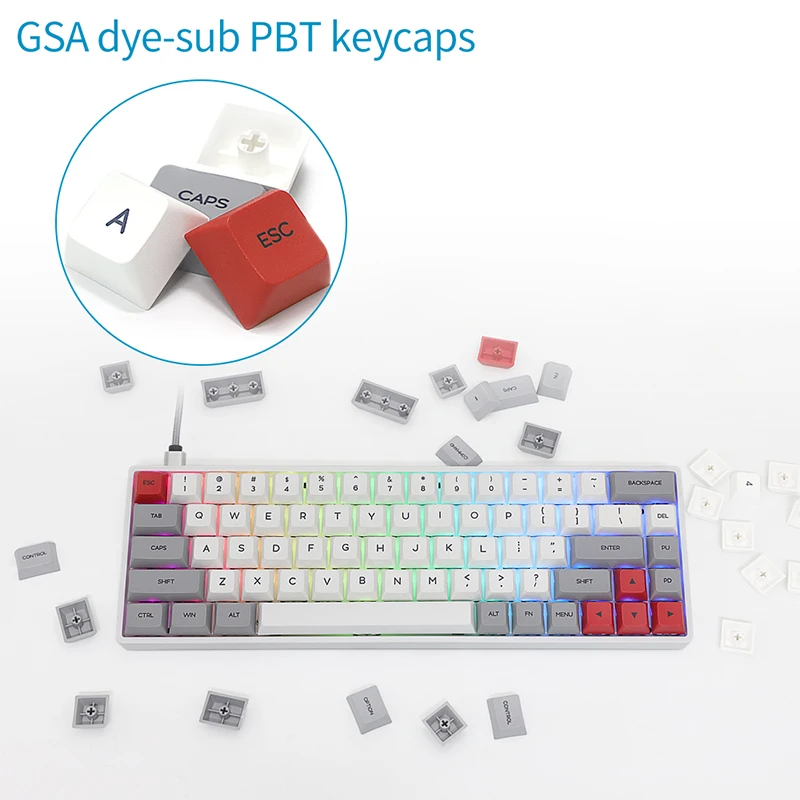 SKYLOONG SK68 PCB механическая клавиатура Беспроводная Bluetooth игровая Горячая замена ABS