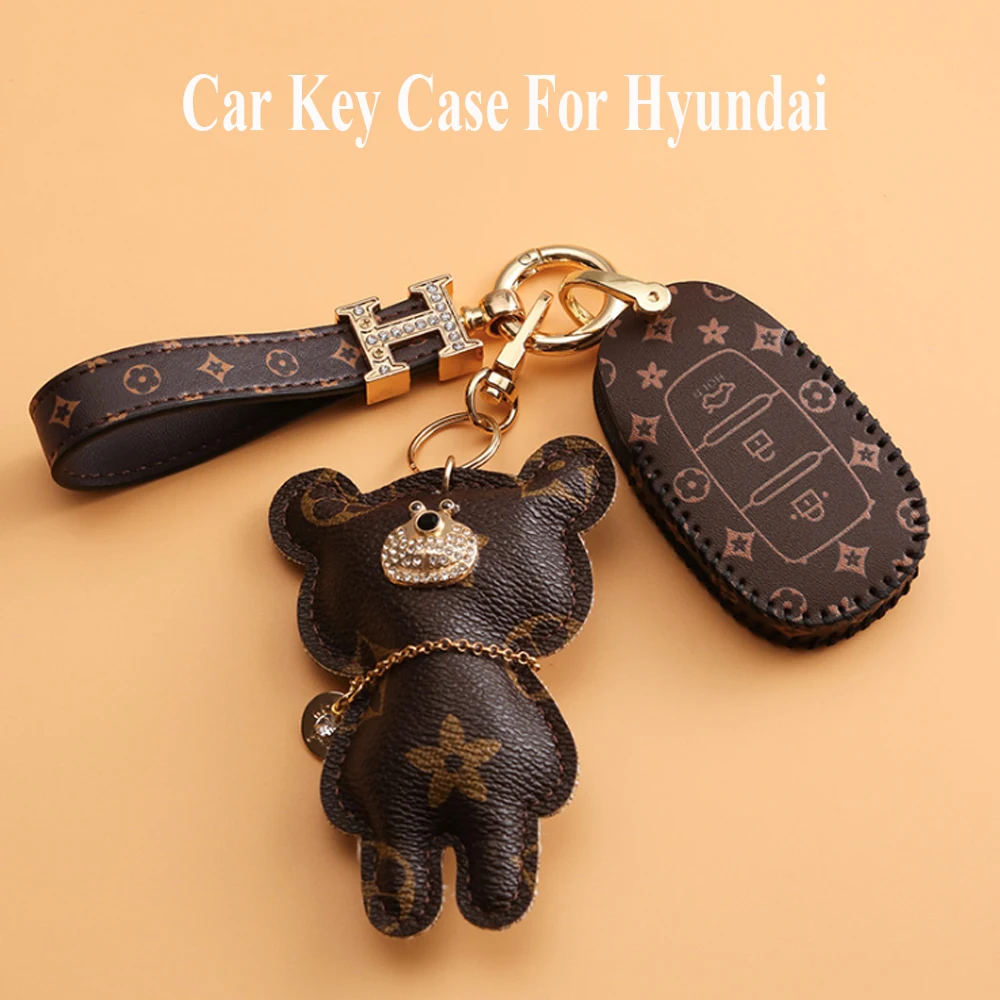 

Classic Leather Car Key Case Cover Shell For Hyundai Ix35 Ix45 Elantra Tucson I40 I20 I10 Tucson Creta Ix25 I10 I20 I30
