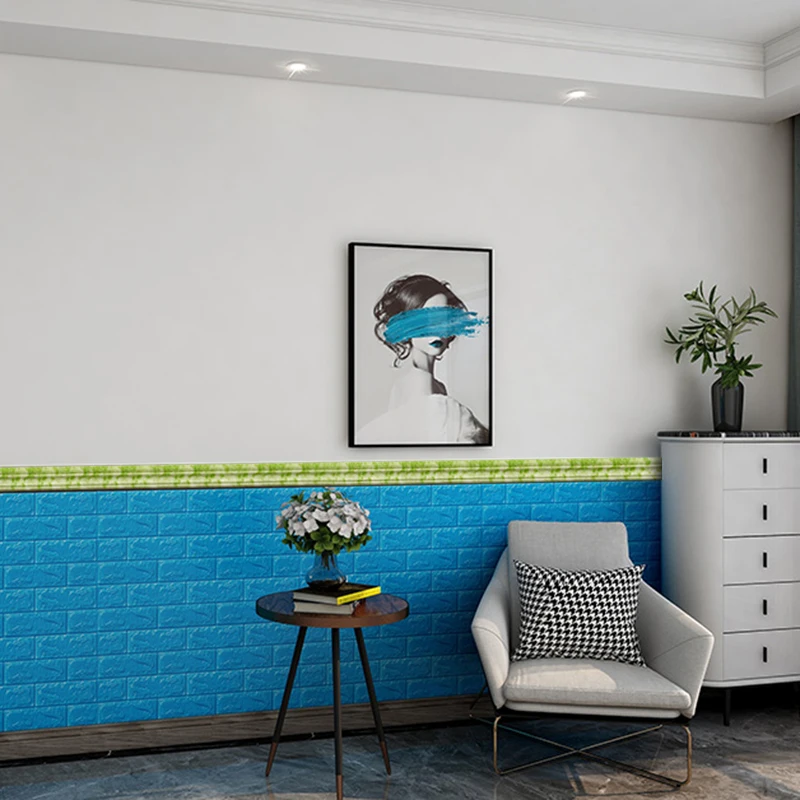 Водостойкая настенная 3d-наклейка верхняя угловая линия полоса для краев талии