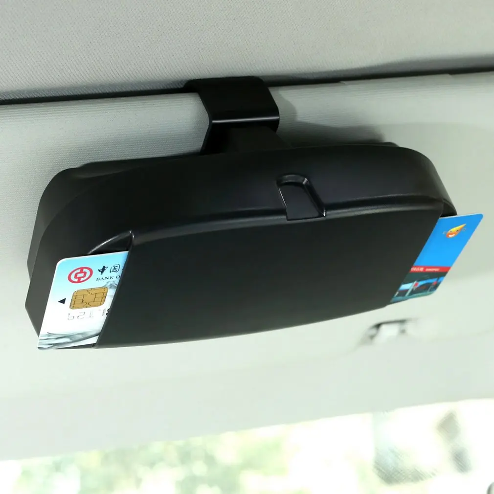 

Multifunction Car Sun Visor Mounted Glasses Case Cards Storage Box