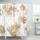 Занавеска для душа в ванную комнату, металлическая Водонепроницаемая шторка для свадебных набросков, цвет серебристыйбелый светильник-золотистыйвишневый