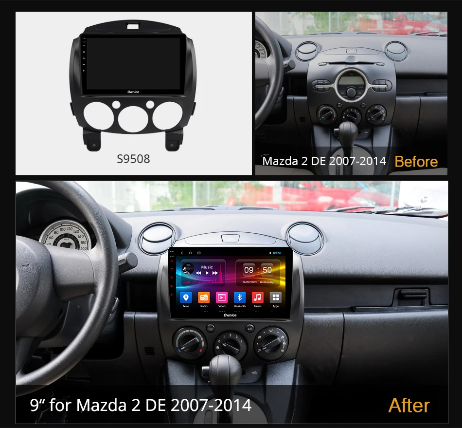 Автомобильный радиоприемник DSP 9 дюймов 2 din Android 10 0 стерео 64 Гб ПЗУ для Mazda DE 2007-2014