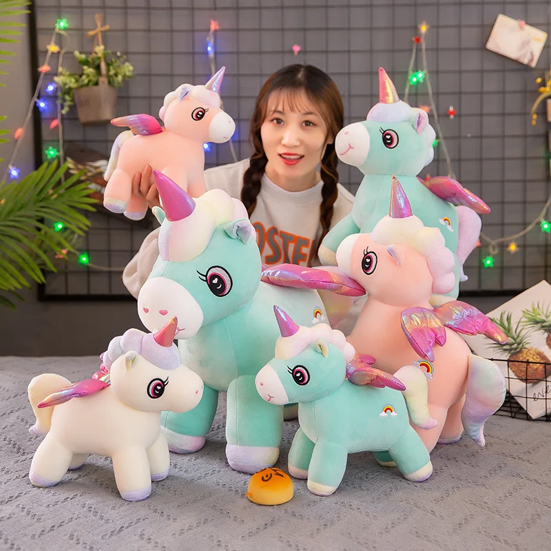 Фэнтезийная игрушка единорог для девочек Huggable Baby Kids розовые белые синие животные