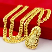 necklace for men yellow gold color trendy sqaure brand pendant link chain necklace collar wedding party jewelry birthday gifts
