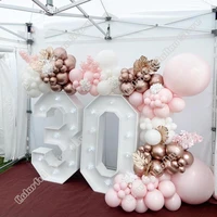 123pcs double cream peach wedding birthday party background baby shower white maca pink gold holidays dinner balloon garland