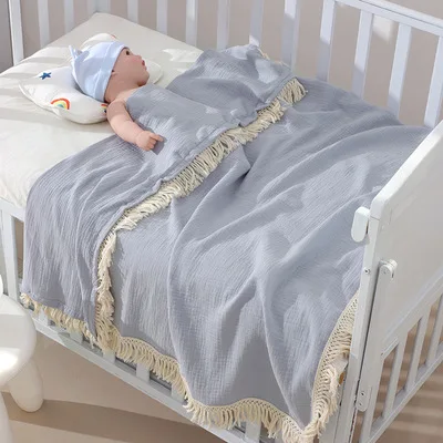 100% Cotton gauze tassel blanket baby blanket baby bath towel ins towel blanket newborn baby wrapper