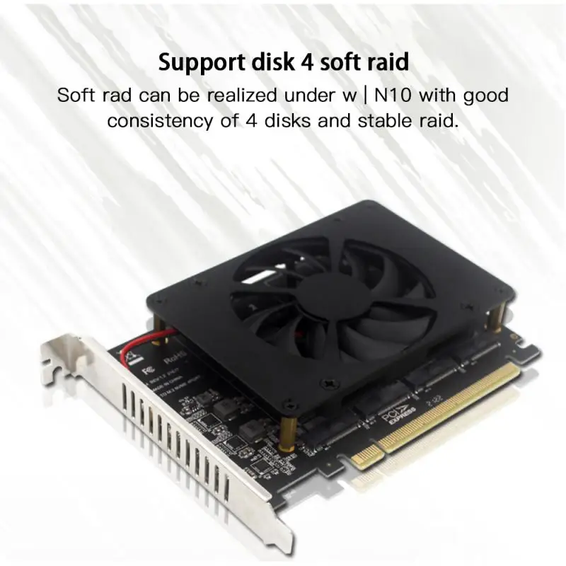 Плата расширения SSD RAID Array адаптер для материнской платы PCI-E Split Card PCI-EX16 NVME M.2 MKEY