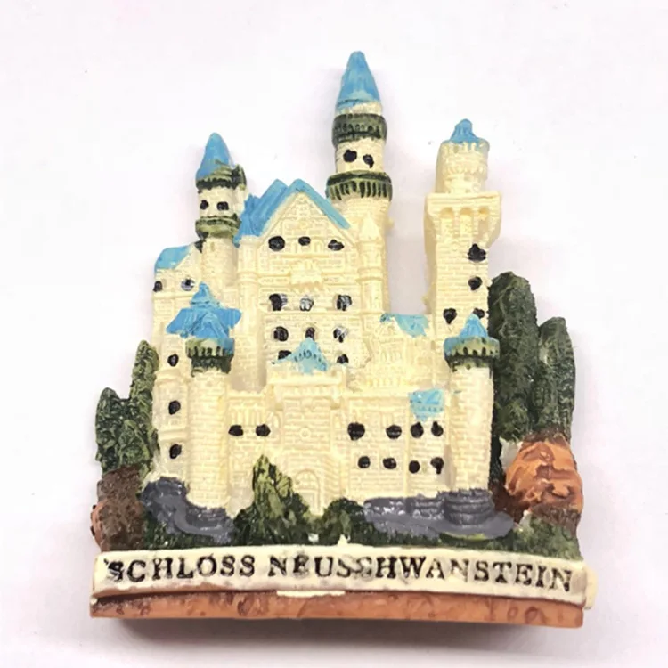 Swan Castle Germany Наклейки на холодильник зарубежные швейцарские туристические аттракционы сувениры трехмерные наклейки из смолы подарки на день рождения холодильник - Цвет: Swan Castle Germany