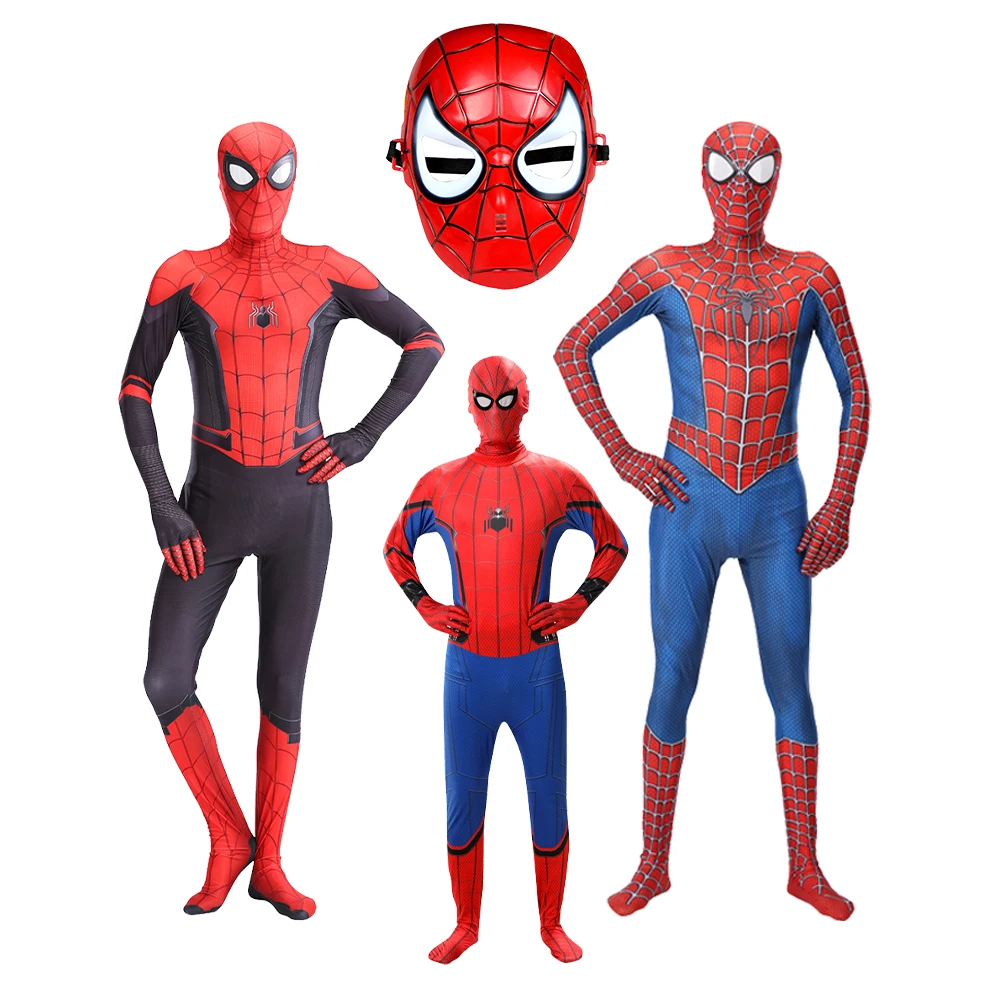 

Anime Red Spider Cosume Man Super Hero Cosplay Kid Adult Cosplay Onesie Mask Cloak Onesie Jumpsuit Dress Boy Tights Clothing