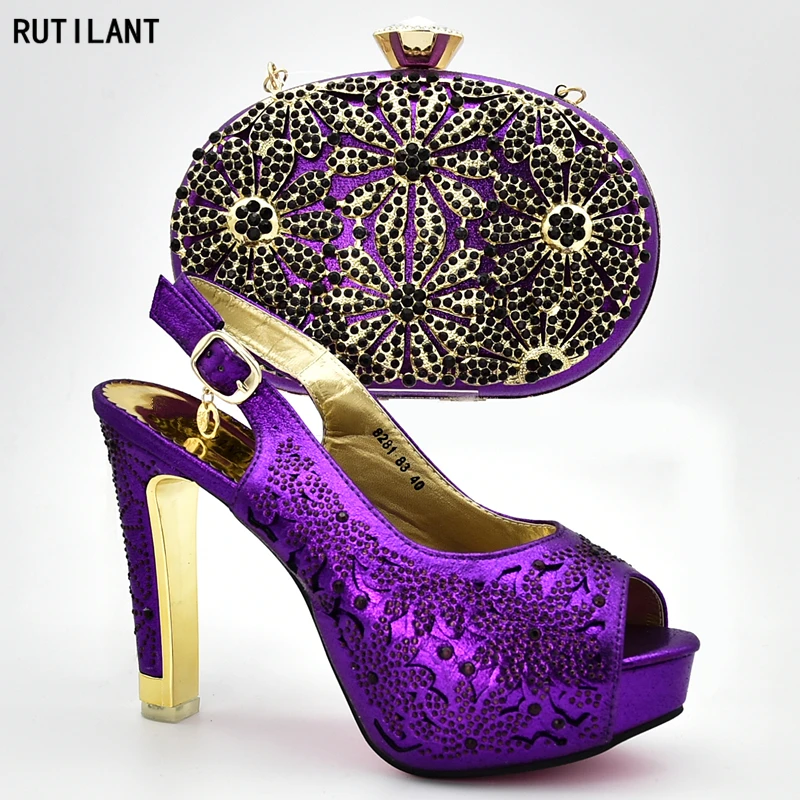 Новинка Итальянский комплект из туфель и сумочки для свадьбы Женские свадебные