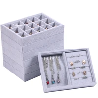 new fully wrapped velvet jewelry box jewelery organizer gift packaging display diy free combination storage trays wholesale