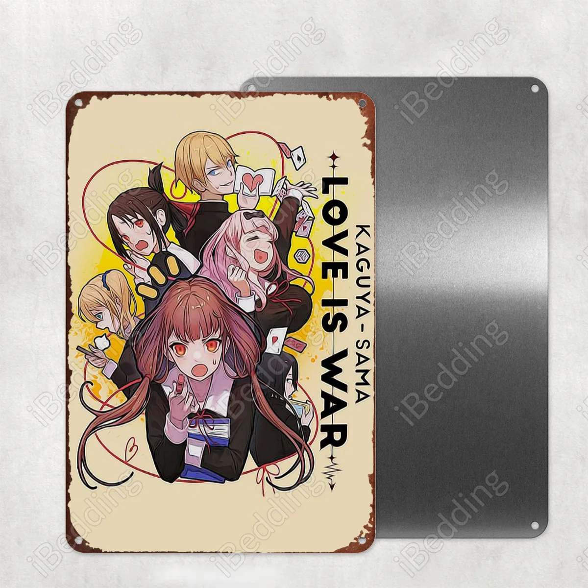 

Аниме Kaguya Sama металлическая вывеска-плакат украшение для дома и бара, железная живопись, персонализированный паб, клуб, промышленный Декор