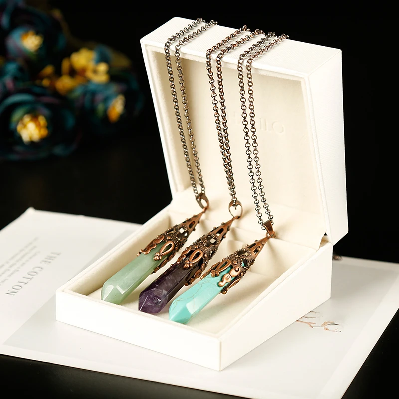 1pc natural stone pendant jewelry necklace mineral healing crystals rose quartz meditation holiday party DIY gift | Дом и сад