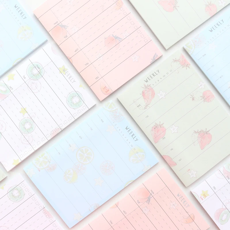 Domikee клейкий еженедельный органайзер для заметок с принтом конфет и фруктов