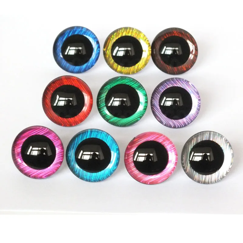 20pcs--25--30-35-40mm clear 3D glitter eyes plastic safety toy long stem + fabric washer | Игрушки и хобби