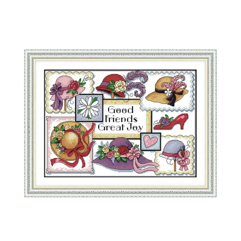 Набор для вышивки крестиком Good Friends Great Joy aida 14ct 11ct с напечатанным фотографическим
