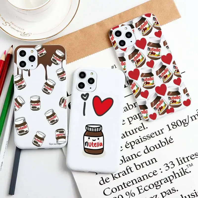 Шоколадный чехол nutella для телефона iphone 13 12 11 Pro Max X XS XR мягкий карамельного цвета