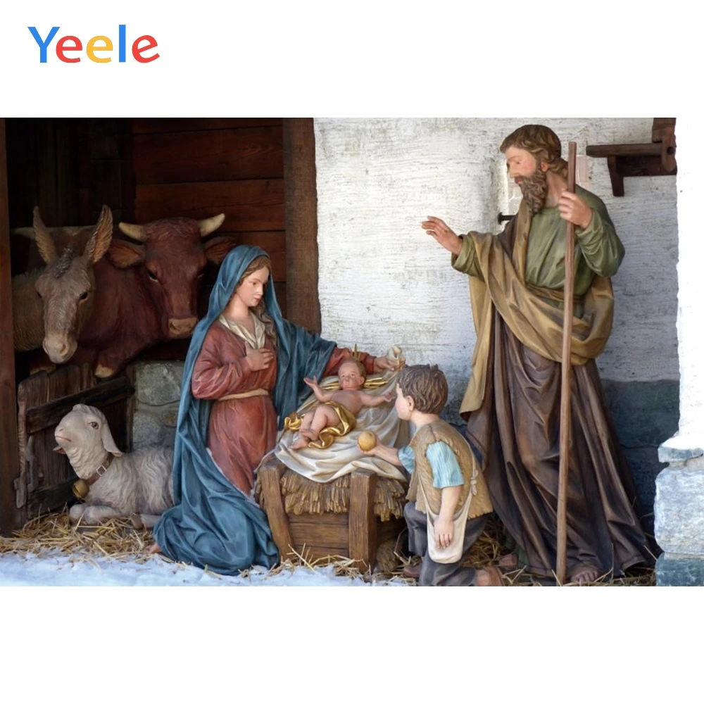 Yeele Christian Jesus Nativity Scene Baby Christmas Photography Backgrounds Customized Photographic Backdrops For Photo Studio |