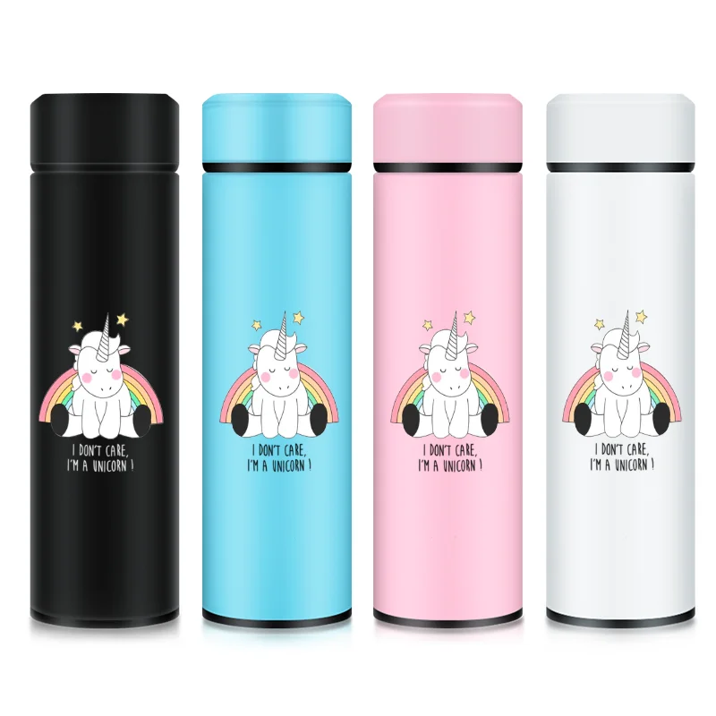 Unicorn 500ML Thermos Vacuum Flasks Temperature Display Stainless Steel Water Bottle Travel Coffee Tea Mug Cup Warm | Дом и сад