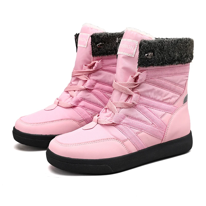 

Women Boots 2021 New Winter Boots With Platform Shoes Snow Botas De Mujer Waterproof Low Heels Ankle Boots Female Women Shoes