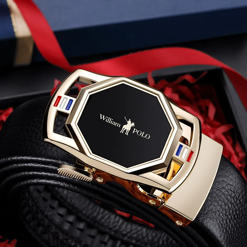 Ремень WILLIAMPOLO мужской из натуральной кожи с автоматической пряжкой шириной 3 5 см |