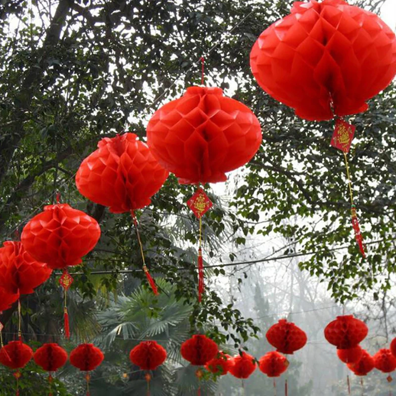 

6 шт. новый год 2020 китайский бумажный фонарик фестиваль красный фонарь Подвеска Декор