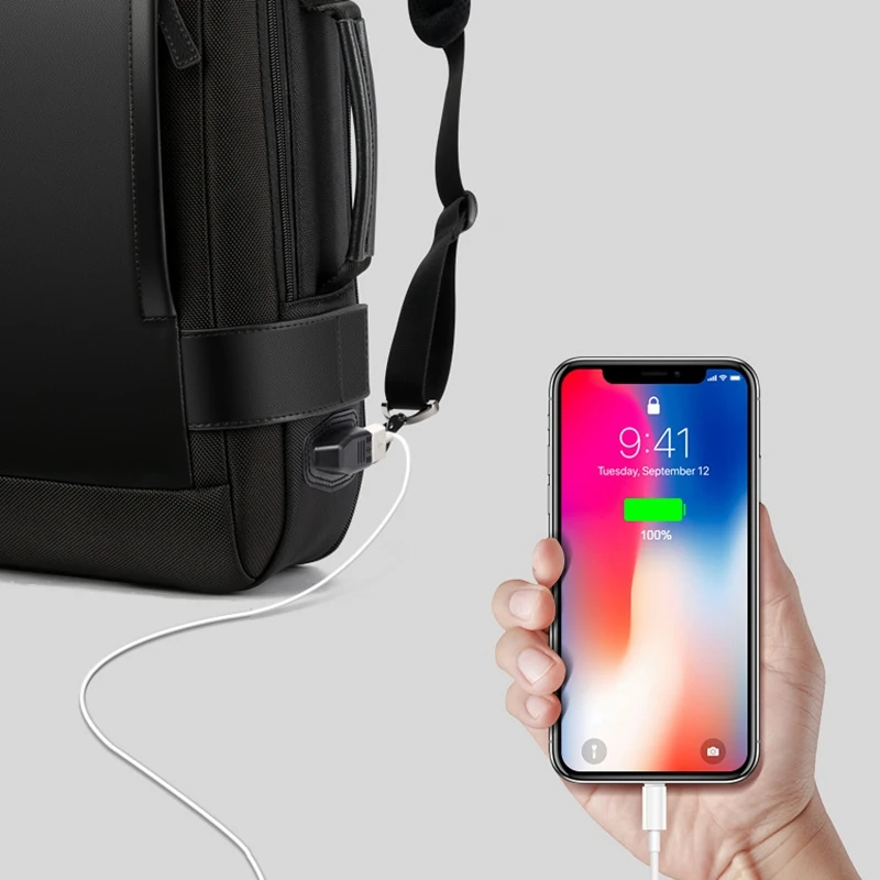 

BOPAI USB External Charging 15.6-Inch Laptop Backpack Shoulders Men's Anti-Theft Waterproof Travel Backpack