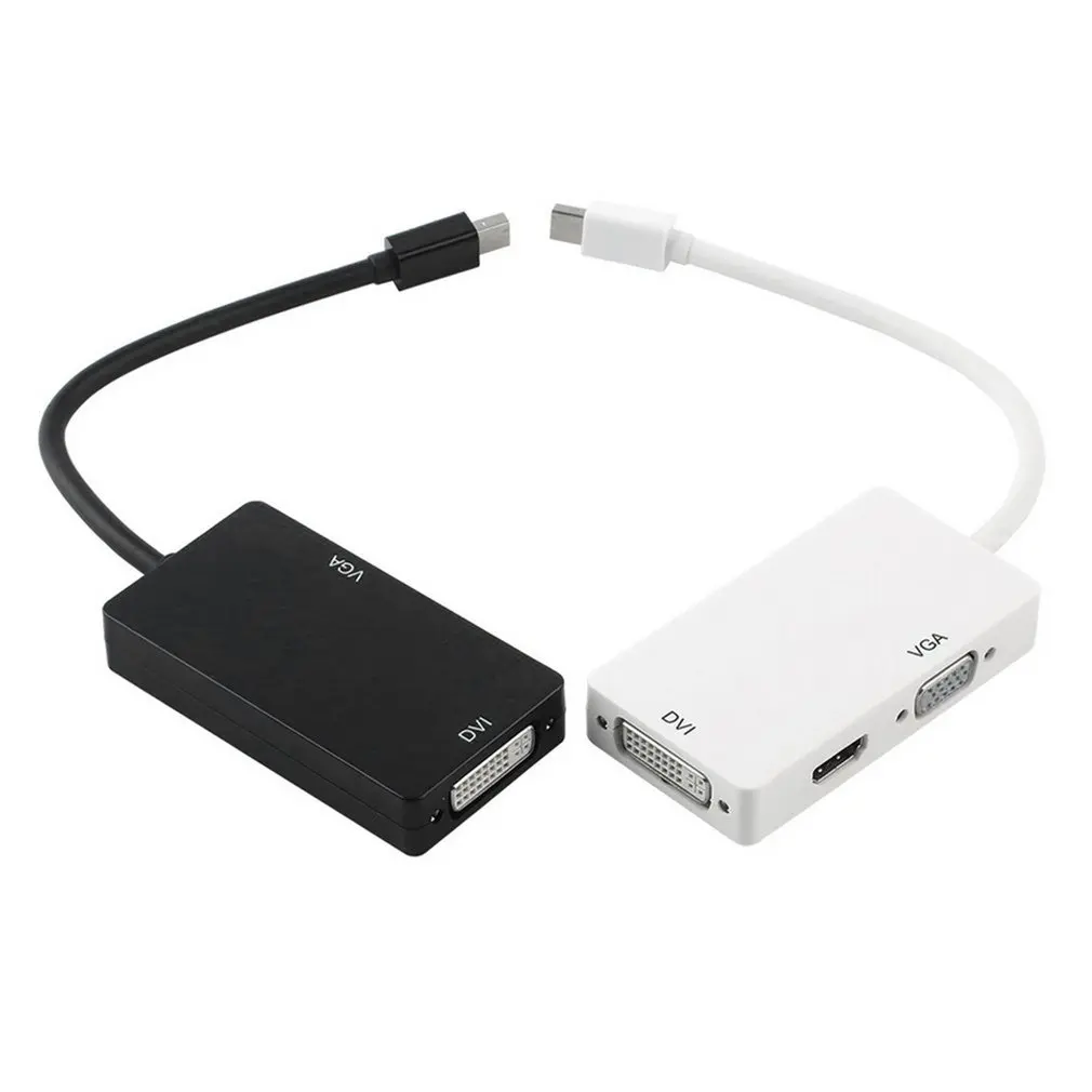 3 в 1 Thunderbolt Порты и разъёмы мини Дисплей совместимому с HDMI VGA DVI Кабель адаптер для