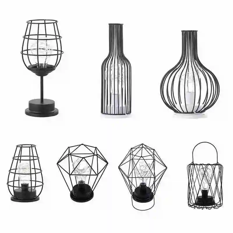 

7 Styles Iron Wrought Red Wine Bottle Shape Fairy Lamp Decorative Night For Home LED Light Powered Bedroom Battery X2N2