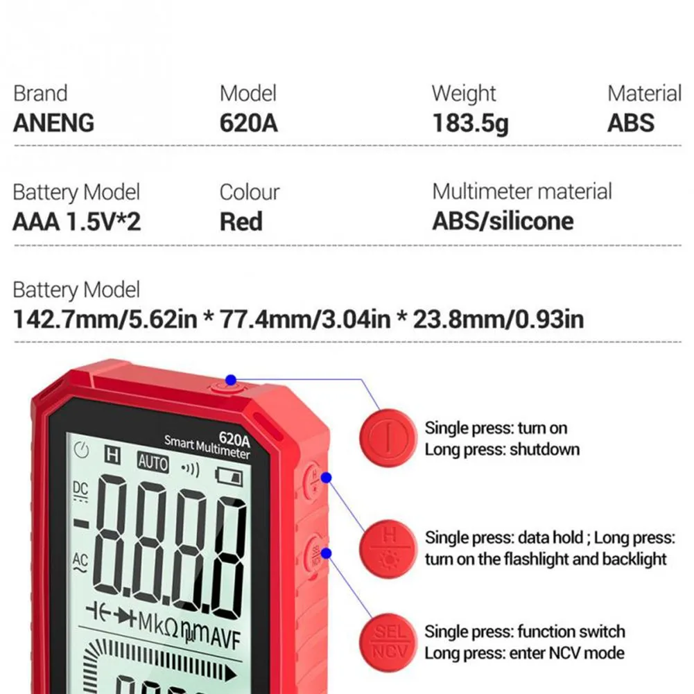 

Multimeter AN-620A High Quality Workshop Equipment Multimeter (No Battery Required) Measuring Tool Multimeter Power Tools Parts