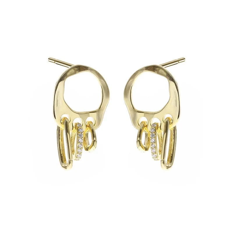 Женские серьги-гвоздики из серебра 925 пробы с фианитом | Украшения и аксессуары