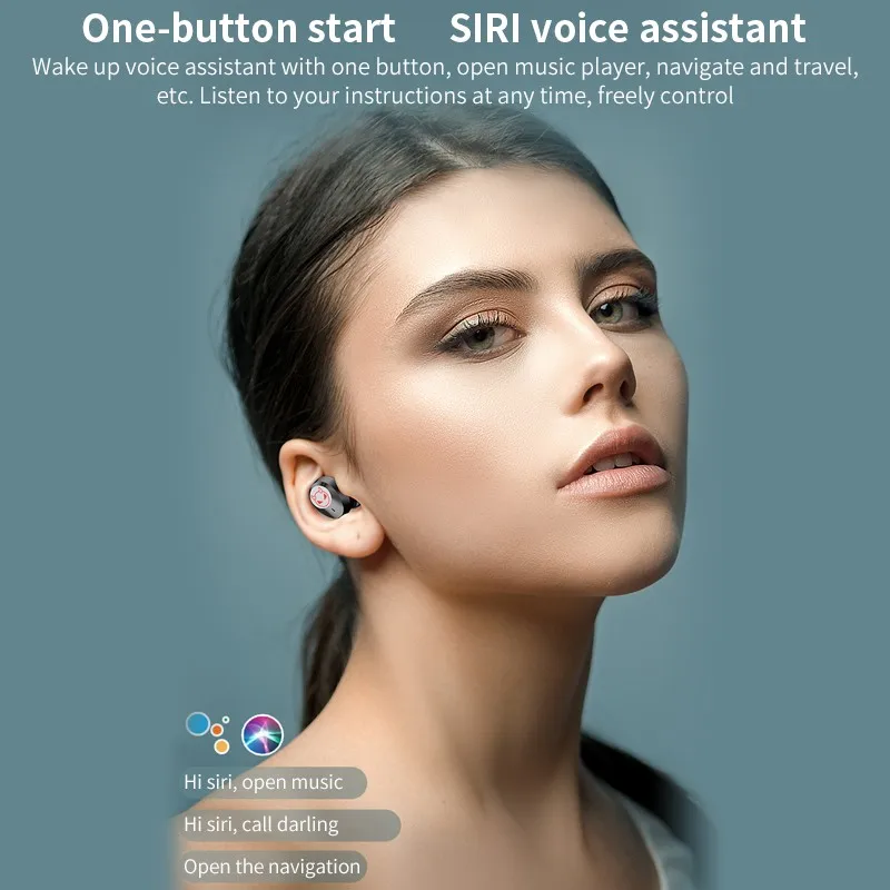 

TWS Bluetooth 5.1 Earphones Charging Box Headphone HIFI Stereo Sports Waterproof Earbuds Headsets with Microphone