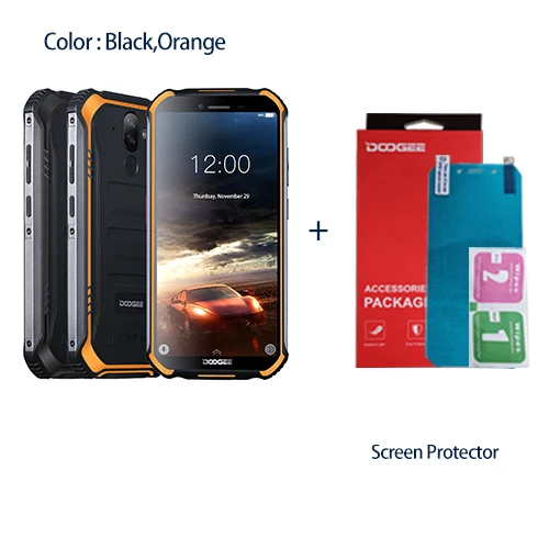 Add Screen Protector Обновленный 3 ГБ+ 32 ГБ DOOGEE S40 MTK6739 четырехъядерный Android 9,0 4G сетевой прочный мобильный телефон IP68 5,5 дюймовый дисплей 4650 мАч МП NFC - Цвет: Add Screen Protector