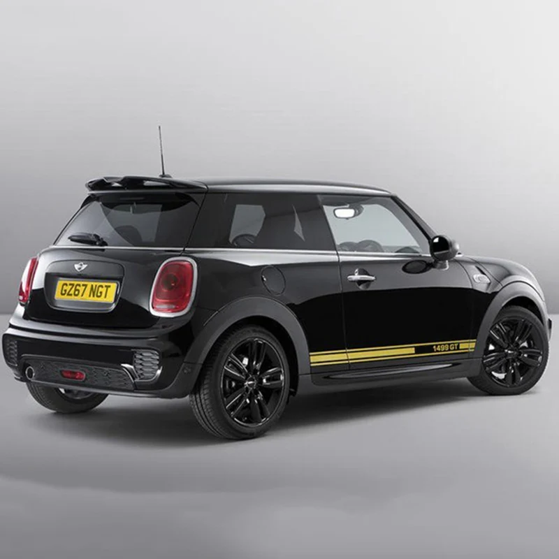1 пара наклеек на боковую юбку кузова автомобиля наклейки талию для MINI Cooper One d JCW