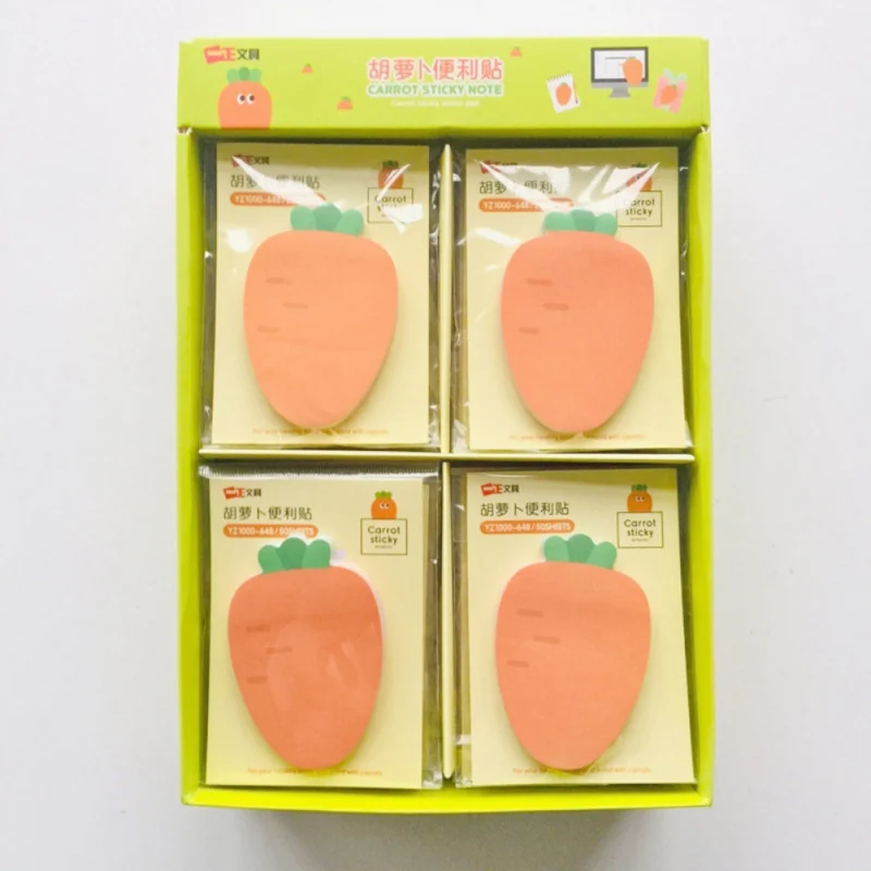 50 листов/подушек милая блокнот с морковкой клейкой надписью школьные и офисные