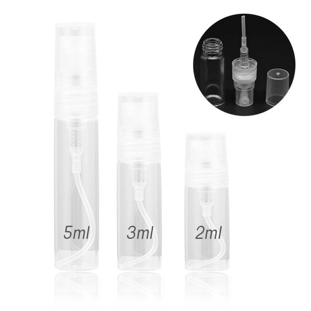 

20pcs Mini Small Bottles Pump Glass Refillable Perfume Spray Empty Bottle 2/3/5ML Atomizer Refillable Bottles