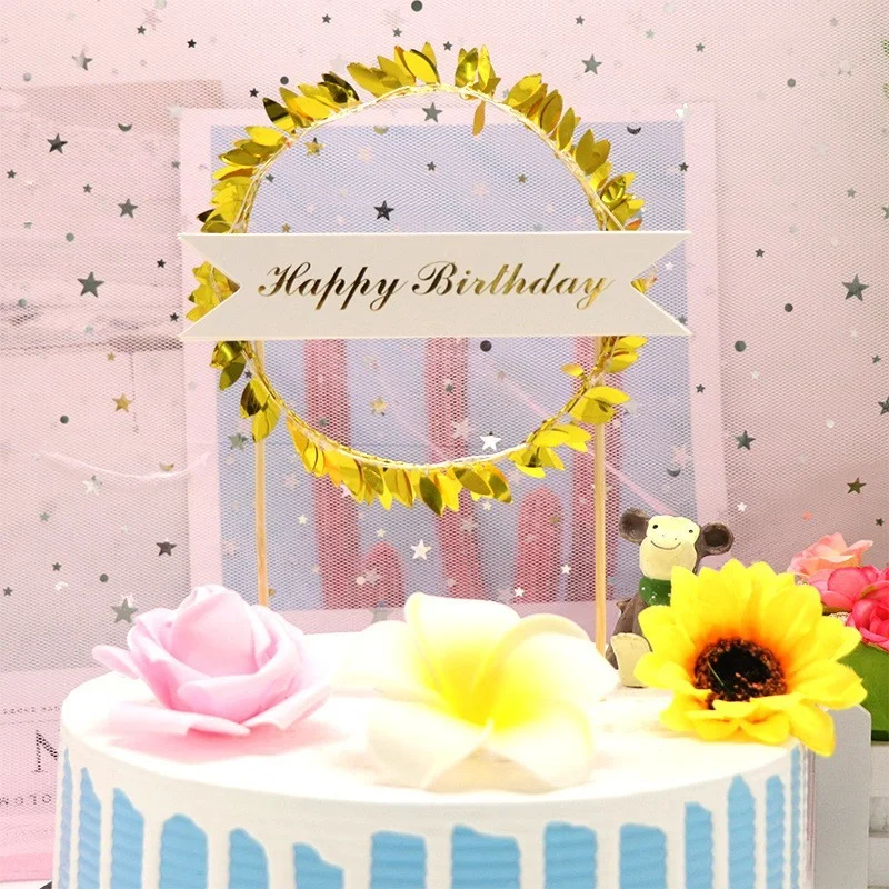 

1Pcs Illuminated Garland Cake Decoration Plug-in Dessert Cake Dress Up Supplies LED Rattan Garland Flag Plug-in Wholesale